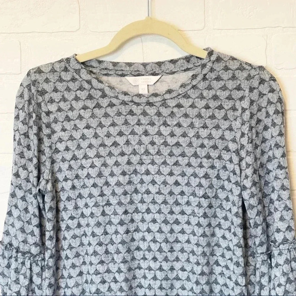 Lauren Conrad Blue Heart Bell Sleeve Top Sz XS - Picture 4 of 7